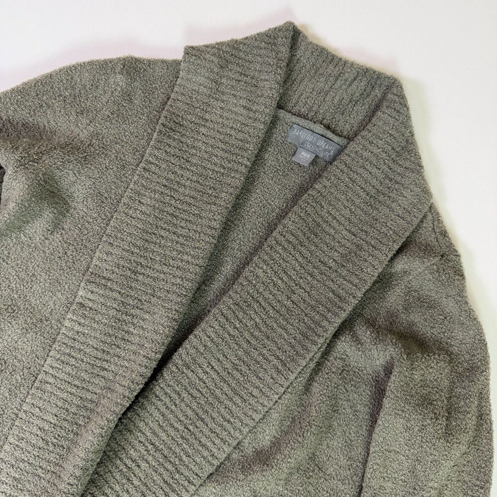 Barefoot Dreams CozyChic Lite Circle Cardi Cardigan Womens XS/S Green Gray Shawl